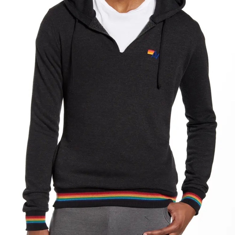 Aviator Nation Prism Split Neck Unisex Hoodie - L